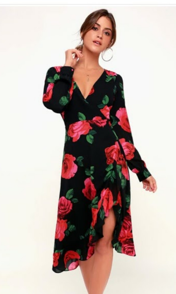 NWT! Floral High to Low Wrap Dress